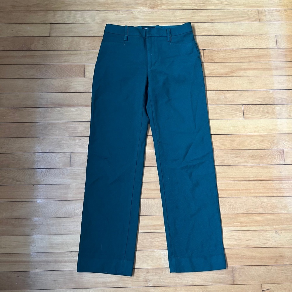 Banana Republic 100% Wool Straight Leg Trousers Teal Green Size 4 Professional